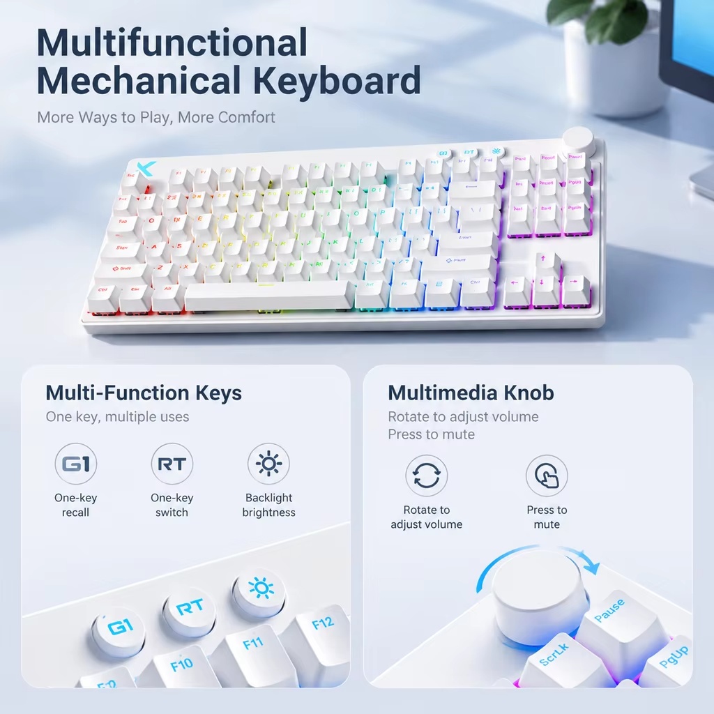 Gaming Keyboard Mini - Teclado mecánico para juegos con retroiluminación