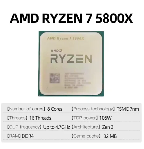 CPU AMD Ryzen 7 5800X de 8 Núc - Amd Cpu Ryzen 7 reseña y precio